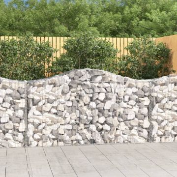 vidaXL Coșuri gabion arcuite 10 buc, 200x50x100/120cm, fier galvanizat