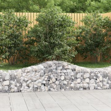 vidaXL Coșuri gabion arcuite 10 buc, 200x50x40/60 cm, fier galvanizat