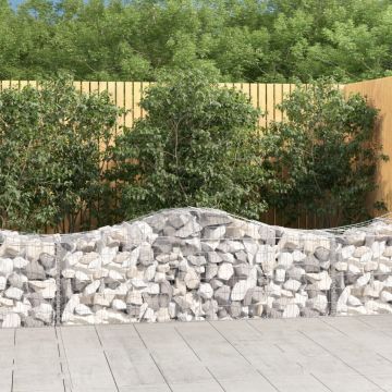 vidaXL Coșuri gabion arcuite 10 buc, 200x50x60/80 cm, fier galvanizat