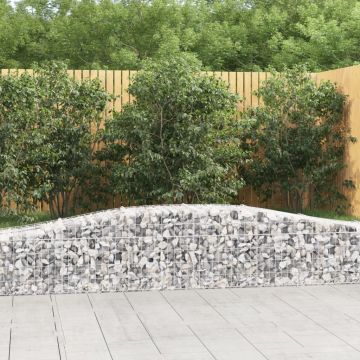 vidaXL Coșuri gabion arcuite 10 buc, 400x50x40/60 cm, fier galvanizat