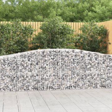 vidaXL Coșuri gabion arcuite 10 buc, 400x50x80/100 cm, fier galvanizat