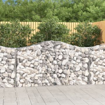 vidaXL Coșuri gabion arcuite 11 buc, 200x50x100/120cm, fier galvanizat