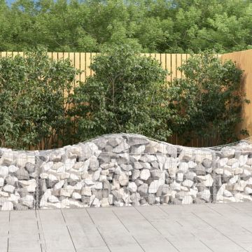 vidaXL Coșuri gabion arcuite 13 buc, 200x50x60/80 cm, fier galvanizat