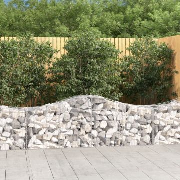 vidaXL Coșuri gabion arcuite 15 buc, 200x50x60/80 cm, fier galvanizat