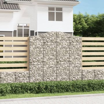 vidaXL Coșuri gabion arcuite 2 buc. 200x30x200/220 cm fier galvanizat