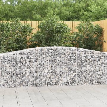 vidaXL Coșuri gabion arcuite 2 buc, 400x50x80/100 cm, fier galvanizat