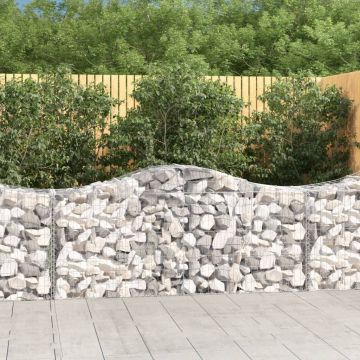 vidaXL Coșuri gabion arcuite 20 buc, 200x50x80/100 cm, fier galvanizat