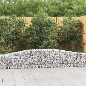 vidaXL Coșuri gabion arcuite 3 buc, 400x30x40/60 cm, fier galvanizat