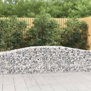 vidaXL Coșuri gabion arcuite 3 buc, 400x50x60/80 cm, fier galvanizat