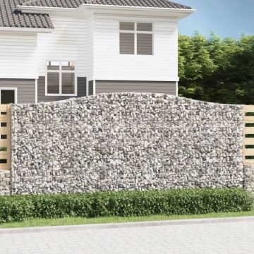 vidaXL Coșuri gabion arcuite 4 buc, 400x50x180/200 cm, fier galvanizat