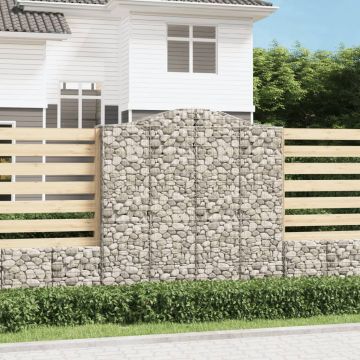 vidaXL Coșuri gabion arcuite, 5 buc 200x50x200/220 cm, fier galvanizat