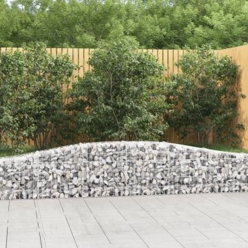 vidaXL Coșuri gabion arcuite 5 buc, 400x30x40/60 cm, fier galvanizat