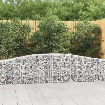 vidaXL Coșuri gabion arcuite 5 buc, 400x30x60/80 cm, fier galvanizat