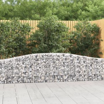 vidaXL Coșuri gabion arcuite 6 buc, 400x30x60/80 cm, fier galvanizat