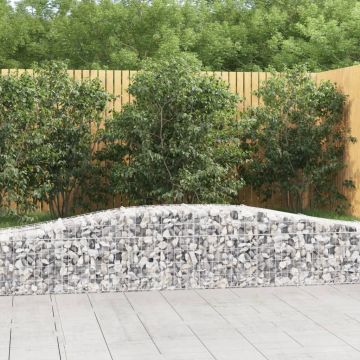 vidaXL Coșuri gabion arcuite 7 buc, 400x50x40/60 cm, fier galvanizat