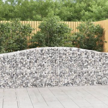 vidaXL Coșuri gabion arcuite 9 buc, 400x50x80/100 cm, fier galvanizat