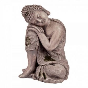 Decoratiune Buddha, Ibergarden, 23x34x28 cm, polirasina, gri