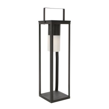 Lampa solara cu agatatoare LED Square, Bizzotto, 20 x 20 x 75 cm, otel, negru