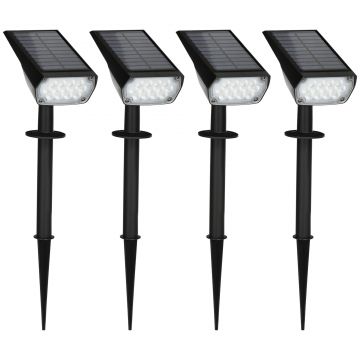 Outsunny Lampi de gradina , aplica de perete, lumina solara cu LED IP65 pentru exterior, cu 3 lumini de culoare | AOSOM RO