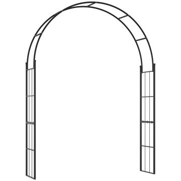 Outsunny Pergolă de Grădină pentru Cățărare Viță de Vie și Plante, 157x40x223 cm, Negru  | Aosom Romania