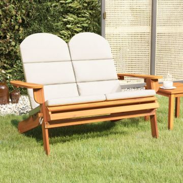 vidaXL Bancă de grădină Adirondack cu perne 126 cm, lemn masiv acacia