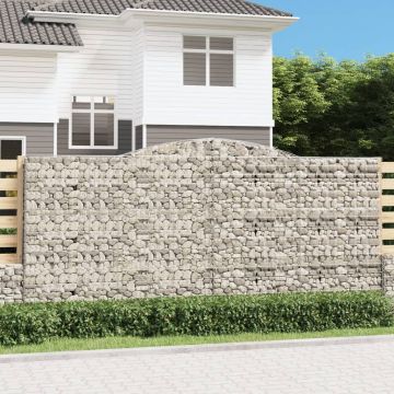 vidaXL Coș gabion arcuit, 400x30x180/200 cm, fier galvanizat