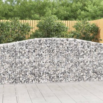 vidaXL Coș gabion arcuit 400x50x100/120 cm fier galvanizat