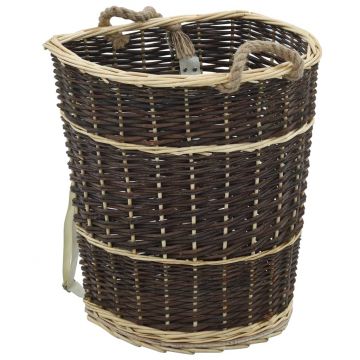 vidaXL Coș lemne foc curele de transport, natural 44,5x37x50 cm salcie