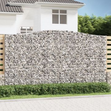 vidaXL Coșuri gabion arcuite, 4 buc, 400x50x220/240cm, fier galvanizat