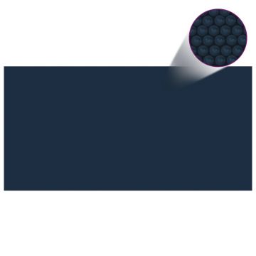 vidaXL Folie solară plutitoare piscină, negru/albastru, 1000x500 cm PE