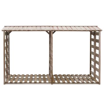 vidaXL Șopron lemne de foc, 300 x 90 x 176 cm, lemn de pin tratat