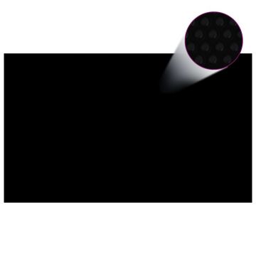 vidaXL Prelată piscină, negru, 1000 x 600 cm, PE, dreptunghiular