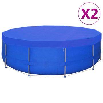 vidaXL Prelate piscină, 2 buc., PE rotund, 540 cm, 90 g/m²