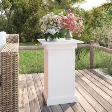 vidaXL Suport pentru flori, alb, 40x40x60 cm, lemn masiv de pin