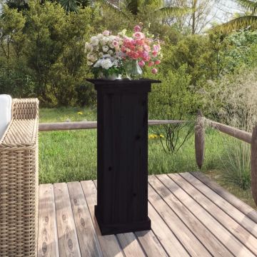 vidaXL Suport pentru flori, negru, 40x40x90 cm, lemn masiv de pin