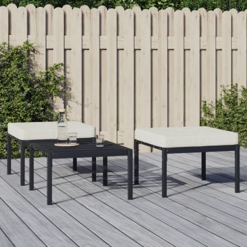 vidaXL Taburete de grădină cu perne gri, 2 buc., 60x60x35 cm, oțel