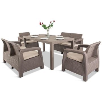 Set de mobilier gradina cappuccino - sand Keter Corfu Fiesta