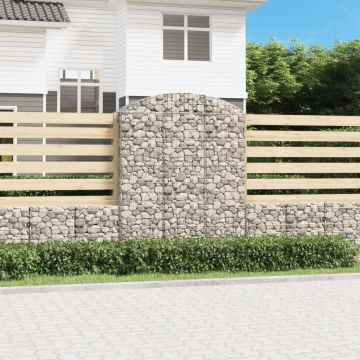 vidaXL Coș gabion arcuit, 150x50x180/200 cm, fier galvanizat