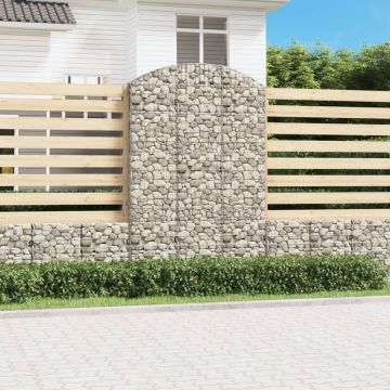 vidaXL Coș gabion arcuit, 150x50x220/240 cm, fier galvanizat