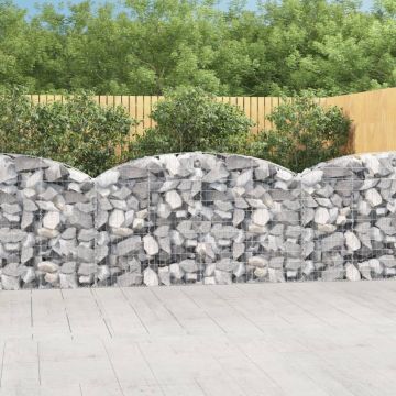 vidaXL Coș gabion arcuit 200x30x100/120 cm fier galvanizat