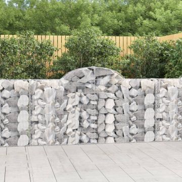 vidaXL Coș gabion arcuit 200x30x100/120 cm fier galvanizat