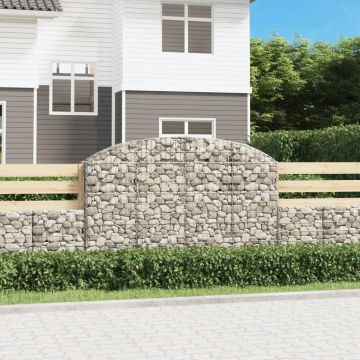 vidaXL Coș gabion arcuit 200x30x120/140 cm fier galvanizat