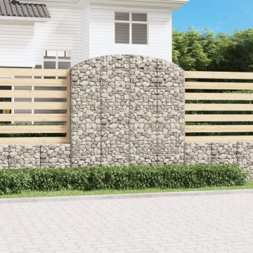 vidaXL Coș gabion arcuit 200x30x200/220 cm fier galvanizat