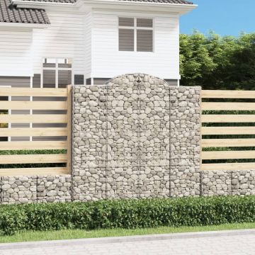 vidaXL Coș gabion arcuit 200x30x200/220 cm fier galvanizat