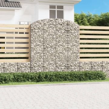 vidaXL Coș gabion arcuit, 200x30x220/240, fier galvanizat