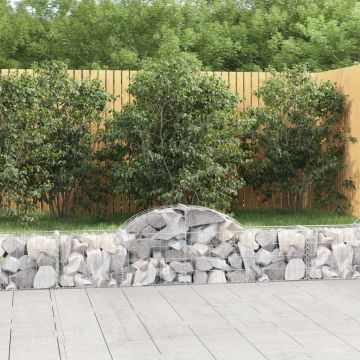 vidaXL Coș gabion arcuit, 200x30x40/60 cm, fier galvanizat