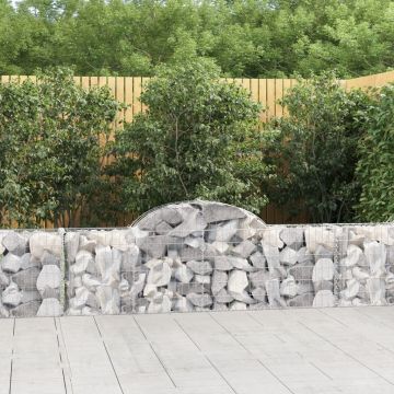 vidaXL Coș gabion arcuit 200x30x60/80 cm fier galvanizat