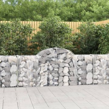 vidaXL Coș gabion arcuit 200x30x80/100 cm fier galvanizat