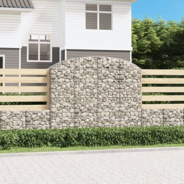 vidaXL Coș gabion arcuit, 200x50x160/180 cm, fier galvanizat
