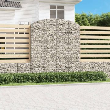 vidaXL Coș gabion arcuit, 200x50x220/240 cm, fier galvanizat